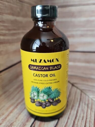 Muzamox Jamaican Black Castor Oil Organic Cold Pressed Unrefined Glass