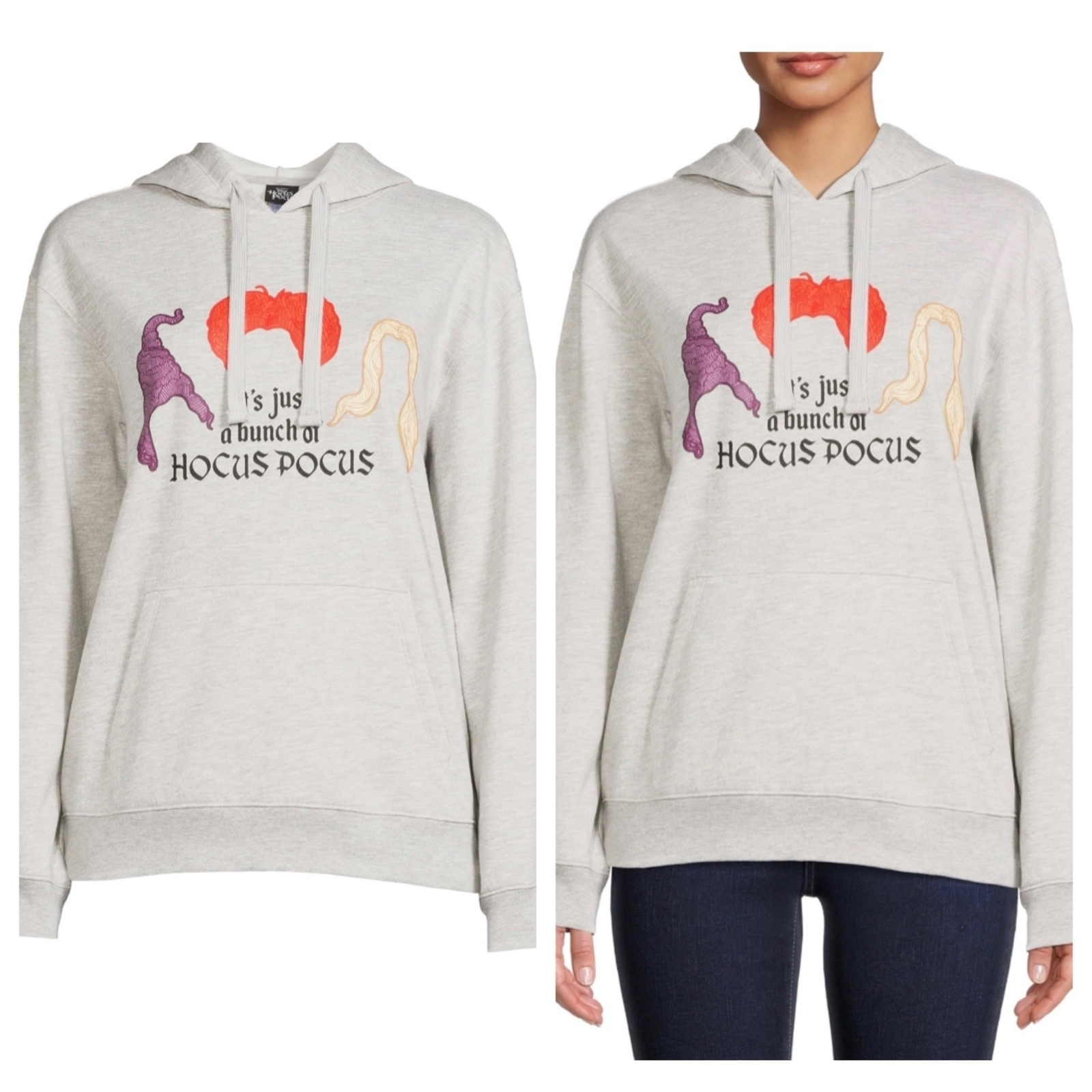 Hocus Pocus Graphic Pull Over Sweatshirt W/Pocket Junior Ladies Hoodie S... - £9.60 GBP
