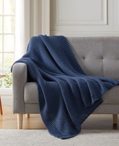 Kindred Home Honeycomb Knitted Throw, 50 x 60 Inches,Navy,50 X 60 - £43.01 GBP