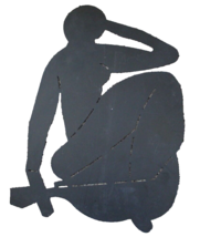 Matte Black Cut Metal Modern Wall Art Matisse Style Abstract Female 14&quot; x 20&quot; - £14.96 GBP