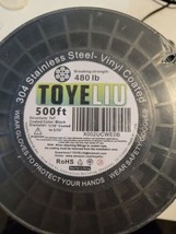 500 ft TOYELIU 304 Stainless Steel Vinyl Wire Rope 1/16 Inch Coated to 3/32&quot; NEW - £75.96 GBP