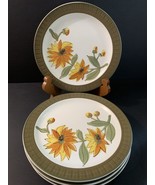 4~Casual Ceram Normandy  Pattern 7 1/2&quot; Salad Plates Stoneware - $35.00