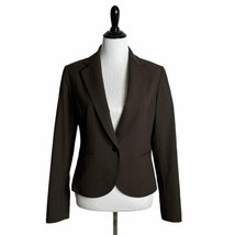 Lafayette 148 Women&#39;s Blazer Brown One Button Suit Jacket Lined Pockets ... - $44.55