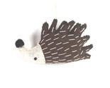 Siolver Tree Felt Porcupine Ornament Silver Tree Brown Felt   - $7.60