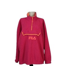 Fila Magic Line Fleece Quarter-zip pullover Jacket Pink womens size XL VTG - £31.76 GBP