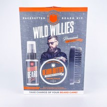 Wild Willies The PaceSetter Beard Kit Beard Balm Oil Brush Mens Grooming 3 pc - £23.16 GBP