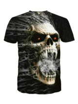 Skull T-shirt 3D Digital Pattern Print Graphic Polyester Men&#39;s 2XL - £11.69 GBP