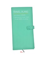 Happy Jackson Travel Document Holder Teal Vinyl Padded Snap Closure Pockets - £15.00 GBP