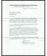 1946 Letterhead - Stone &amp; Webster Engineering Corp, Richmond, Virginia A2 - £2.95 GBP