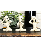 Ebros UFO See Hear Speak No Evil Roswell Alien Sitting Figurines Set of 3 - $28.58 CAD