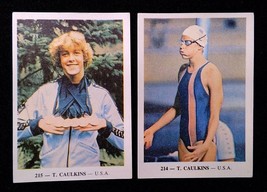 T. CAULKINS - USA ✱ Olimpic Games Top Swimmer ~ 2 Rare VTG Portuguese St... - $55.43