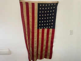 US American Flag 48 Star Bull Dog Bunting Stitched Star 3x5 WWII Era - £137.54 GBP