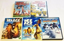 Cloudy With A Chance Of Meatballs, Minion Madness, Ice Age X2 &amp; Happy Feet DVD - £10.55 GBP