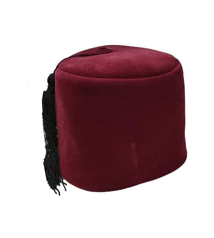 Men&#39;s Velvet Stylish Mirza Ghalib Cap (Maroon; Free Size)/Prayer Cap (PA... - $39.59