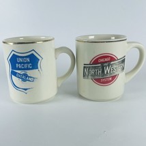 Union Pacific Overland Route Chicago North Western Railroad Vintage Coffee Mugs - £15.46 GBP