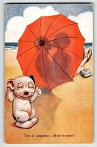 Bonzo Puppy Dog Beach Umbrella Postcard Fantasy Anthropomorphic A.R.&amp; Co. 1732 - £23.16 GBP
