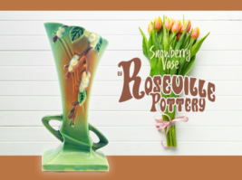 Vintage Roseville USA Pottery, 7-Inch Snowberry Vase in Green,  1V1-7 - £72.93 GBP