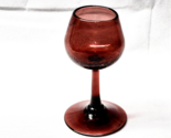 Vintage Empoli Italy Plum CRACKLE GLASS 6½&quot; Wine Stem Art Glass - Hand B... - £19.43 GBP