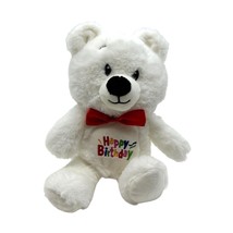 American Greetings 8&quot; White Birthday Bear with Red Bow Gift - £11.08 GBP