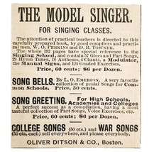 Oliver Ditson Singer Book 1885 Victorian Advertisement Music Instructio ... - $19.99