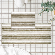 Ombre Chenille Bathroom Rugs Set 2 Piece 17&quot;X24&quot;+20&quot;X47&quot;, Striped Absorbent Soft - £18.72 GBP