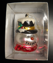 Department 56 Christmas Ornament Snowman Head Ornament Hand Painted Glass Boxed - £7.88 GBP