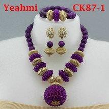 New Arrival African Beads Jewelry Set Fashion Nigerian Wedding African Beads Nec - £55.81 GBP