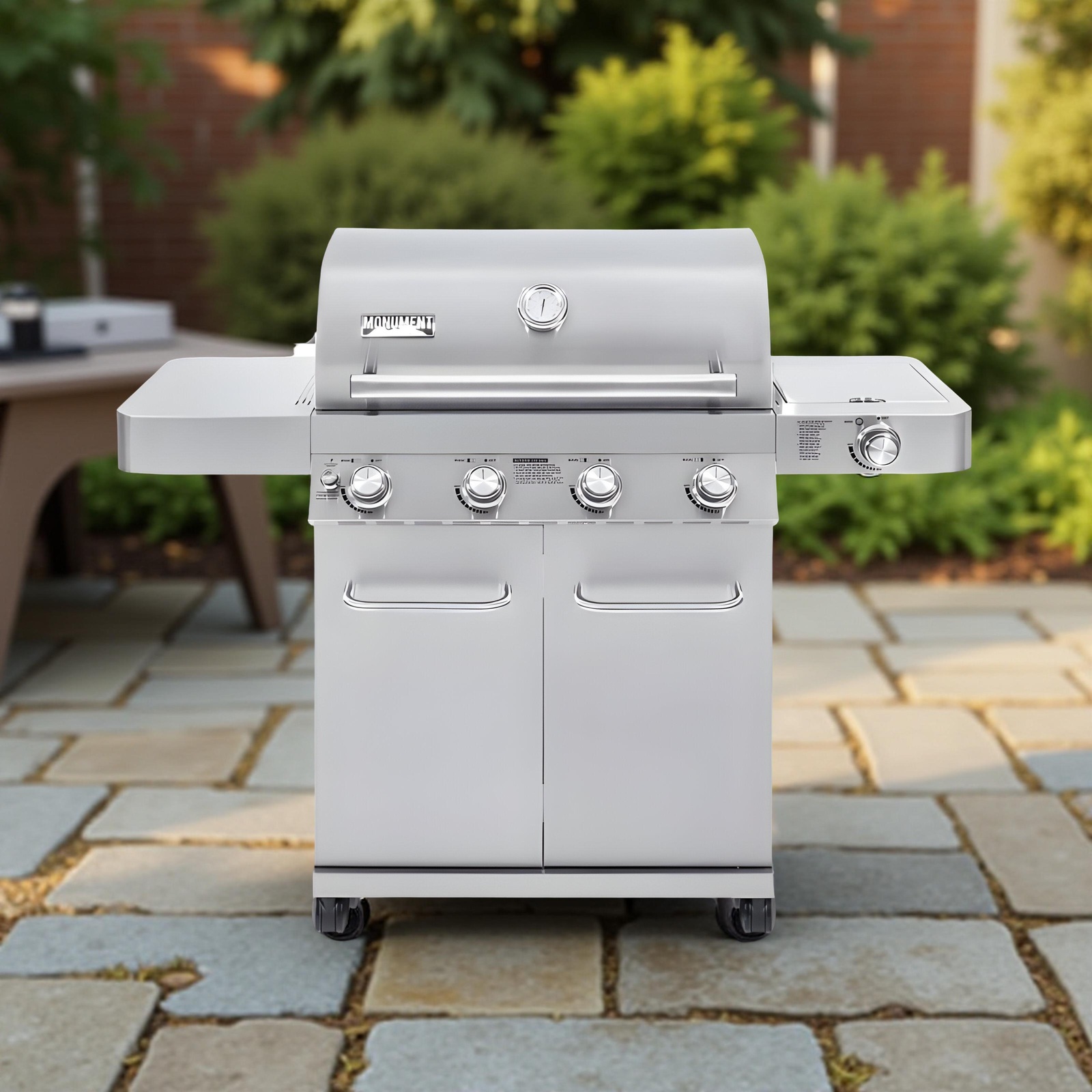 Monument Grills 17842 4-Burner Gas Grill with Rotisserie &amp; Side Burner - $295.20