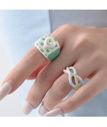 ‌Colorful Drip Glaze Open Ring/Exquisite Heart-shaped Ring/Resin&amp;Aqua Br... - $269.54 MXN+