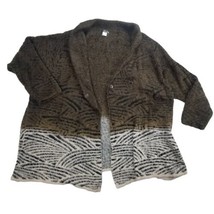 Venus Women Oversized Cardigan Sweater Plus Size 3X Animal Print Eyelash Long Sl - £26.57 GBP