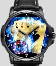 Ace Of Aces Poker chips Unique Unisex Beautiful Wrist Watch UK FAST - £40.36 GBP