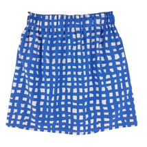 Francesca&#39;s Dina Be Women&#39;s L Blue White Paperbag Waist Mini Skirt Made USA - £14.52 GBP