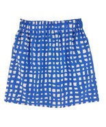 Francesca&#39;s Dina Be Women&#39;s L Blue White Paperbag Waist Mini Skirt Made USA - $26.46 CAD