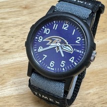 Timex Quartz Watch NFL Baltimore Ravens Men Black Plastic Nylon Band New Battery - £21.20 GBP