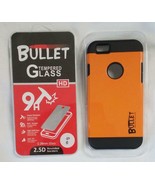 ORANGE BULLET HARD CELL PHONE CASE &amp; IMPACT RESISTANT PROTECTIVE GLASS I... - $9.11 CAD