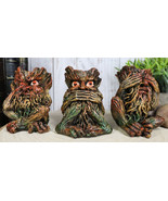 Wiccan Forest Tree Spirit Gods See Hear Speak No Evil Greenman Figurines... - $33.94 CAD
