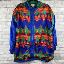 Lavon Vintage 90s Windbreaker Jacket Womens L Large Aztec Geometric Southwestern - £22.65 GBP