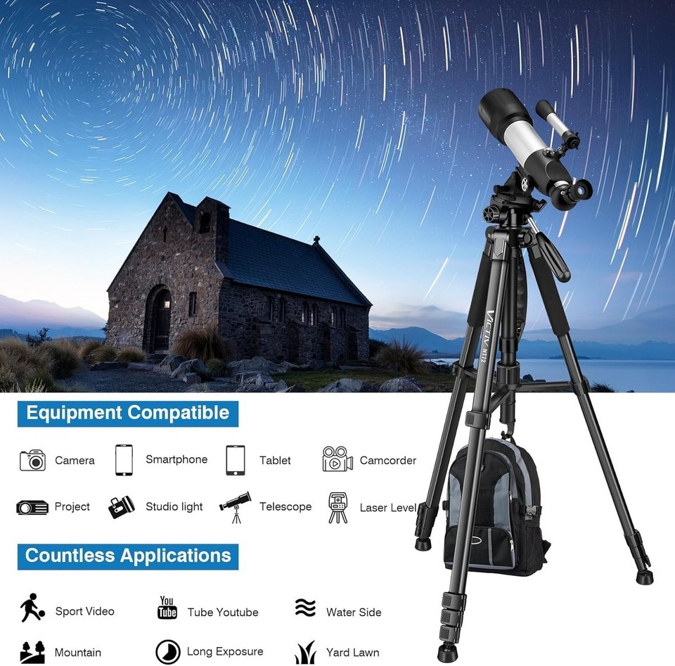 Heavy-Duty 72" Camera Tripod with Monopod Functionality - Perfect for YouTubers Item image 8