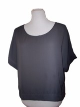 Olivaceous Pullover Top, Size M, Gray, Kimono Short Sleeves, - $9.88