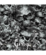 Reaper Skulls Gray vinyl Wrap air release MATTE Finish 12&quot;x12&quot; - $11.88
