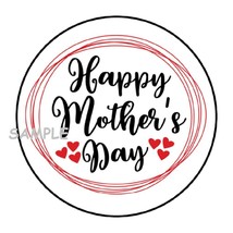 30 HAPPY MOTHER&#39;S DAY ENVELOPE SEALS LABELS STICKERS 1.5&quot; ROUND HEARTS G... - £5.89 GBP