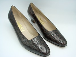 Salvatore Ferragamo Women Shoes Polished Genuine Leather 8 1/2 Aa 17666-149 - £54.91 GBP