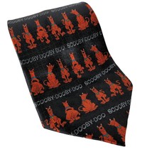 Vintage 2001 Scooby Doo Print Cartoon Network Hanna Barbera Novelty Silk Necktie - £17.13 GBP