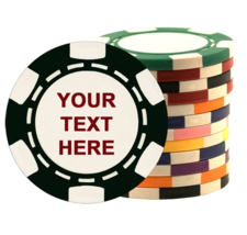 100 Custom poker chips with Your Text Here - £127.88 GBP