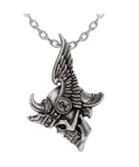 Alchemy Gothic Journey to Valhalla Pendant Viking Skull Helmet Necklace ... - $42.95