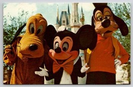 Walt Disney World Mickey Pluto Goofy Magic Kingdom Postcard M23 - £3.09 GBP