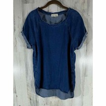 Cloth &amp; Stone Womens Denim Tunic Size Medium Tencel High Low Hem Medium Blue - £20.13 GBP