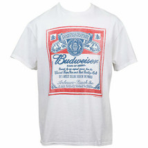 Budweiser King of Beers Vintage Label T-Shirt White - £27.34 GBP