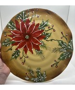 Poinsettia Christmas Wavy Edge Decorative Plate Dish 10.5” Diameter - €12,68 EUR