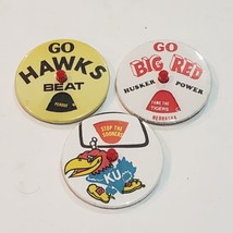 Vintage Nebraska Iowa Kansas Buttons Lot of  Huskers Hawkeyes Jayhawks B... - £15.47 GBP